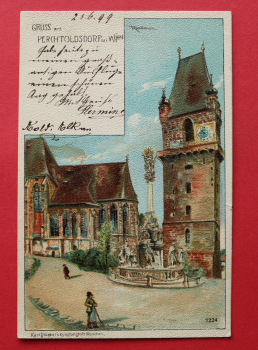 AK Gruss aus Perchtoldsdorf bei Wien / 1899 / Litho Lithographie / Künstlerkarte Ramberger / Strassenansicht / Niederösterreich